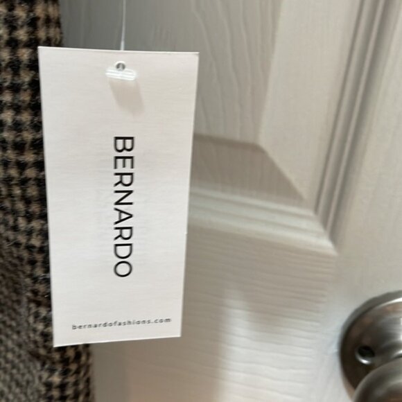 NEW!!  Bernardo Norfolk Houndstooth Wool Coat Size L - Picture 4 of 6